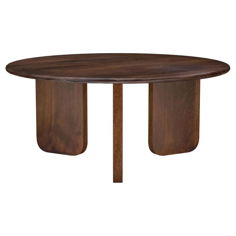 Dale Round Solid Mango Wood Coffee Table Brown-zoom-