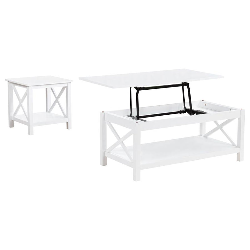 Skyview 2-piece Rectangular Lift Top Coffee Table Set White-zoom-