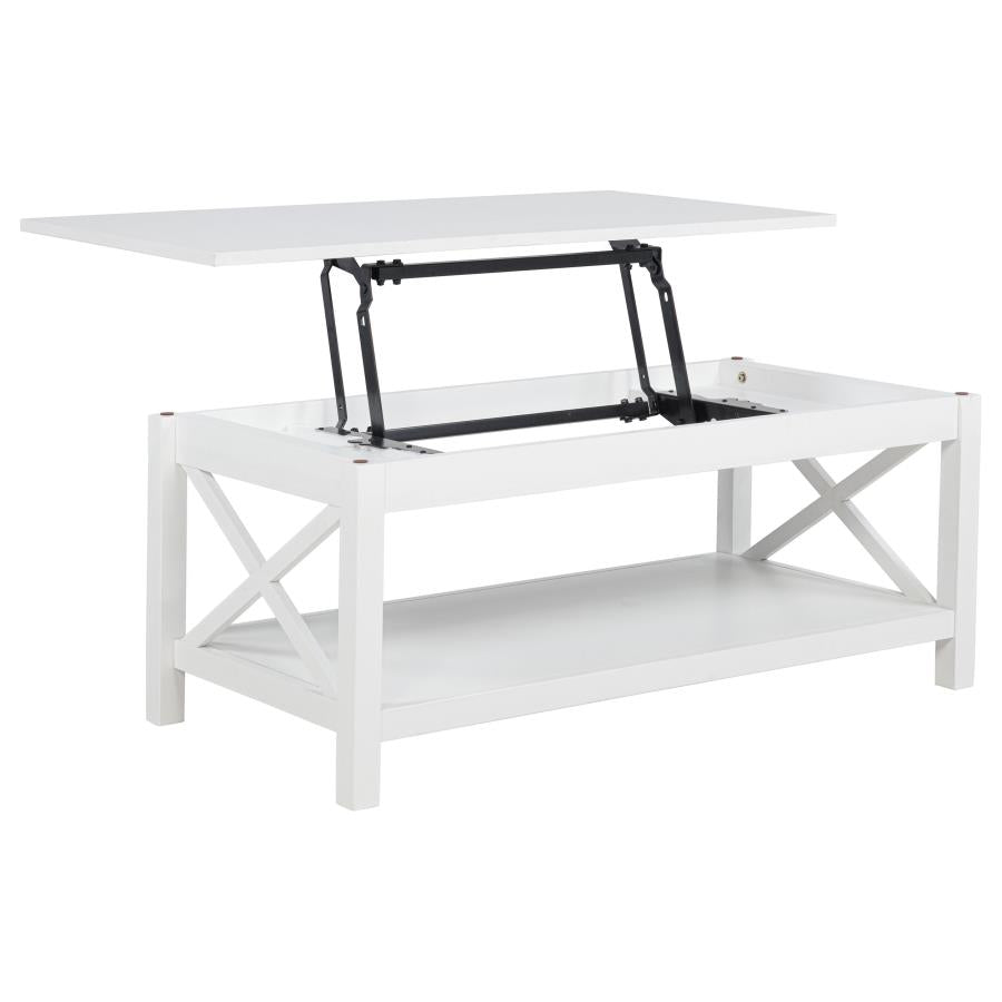 Skyview 3-piece Rectangular Lift Top Coffee Table Set White-8