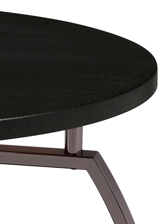 Dacre Round Engineered Wood Top Side End Table Dark Charcoal-zoom-