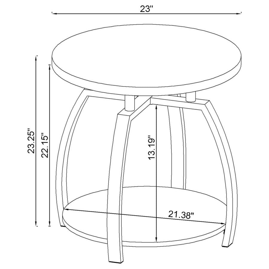Dacre 2-piece Round Coffee and End Table Set Dark Charcoal-zoom-7