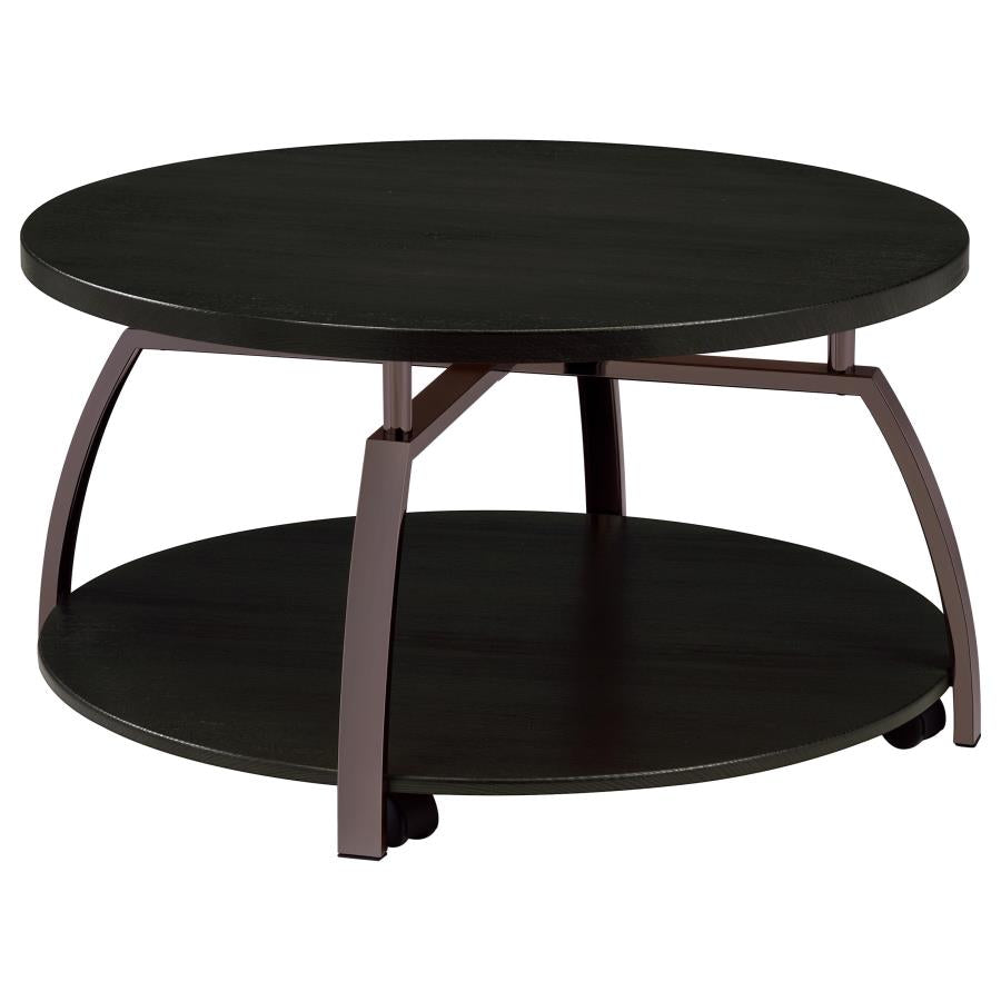 Dacre 3-piece Round Coffee and End Table Set Dark Charcoal-4