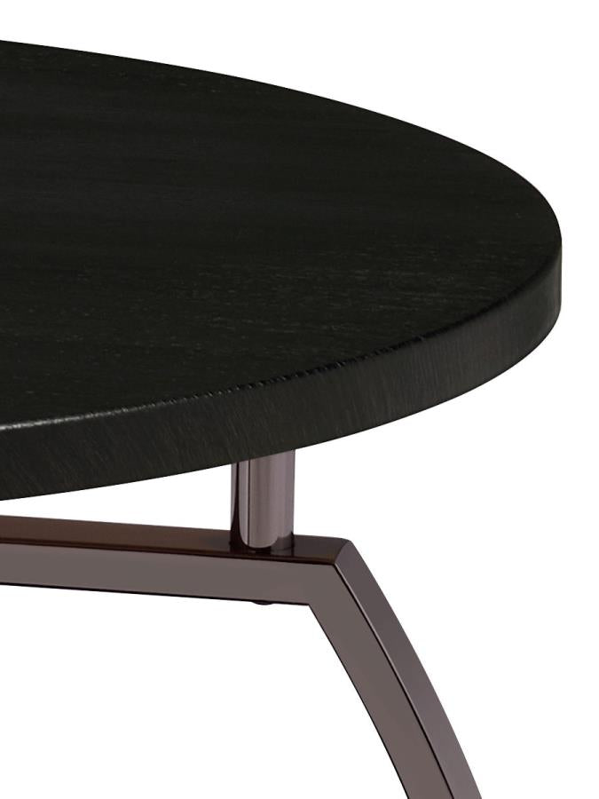 Dacre Round Engineered Wood Top Coffee Table Dark Charcoal-3