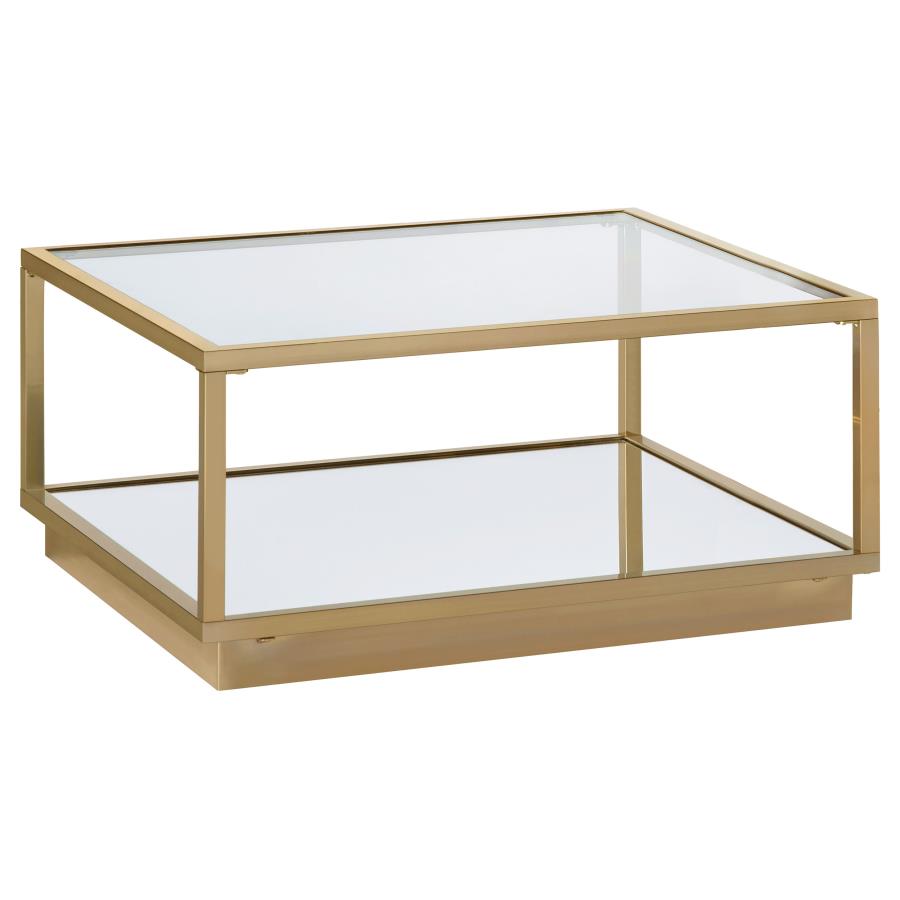 Renee 2-piece Square Coffee Table Set Rose Brass-3