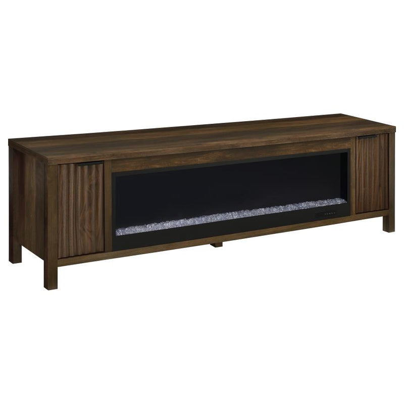 Carey 79-inch TV Stand Fireplace Media Console Dark Pine-zoom-