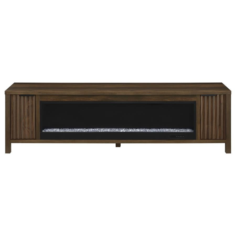 Carey 79-inch TV Stand Fireplace Media Console Dark Pine-4