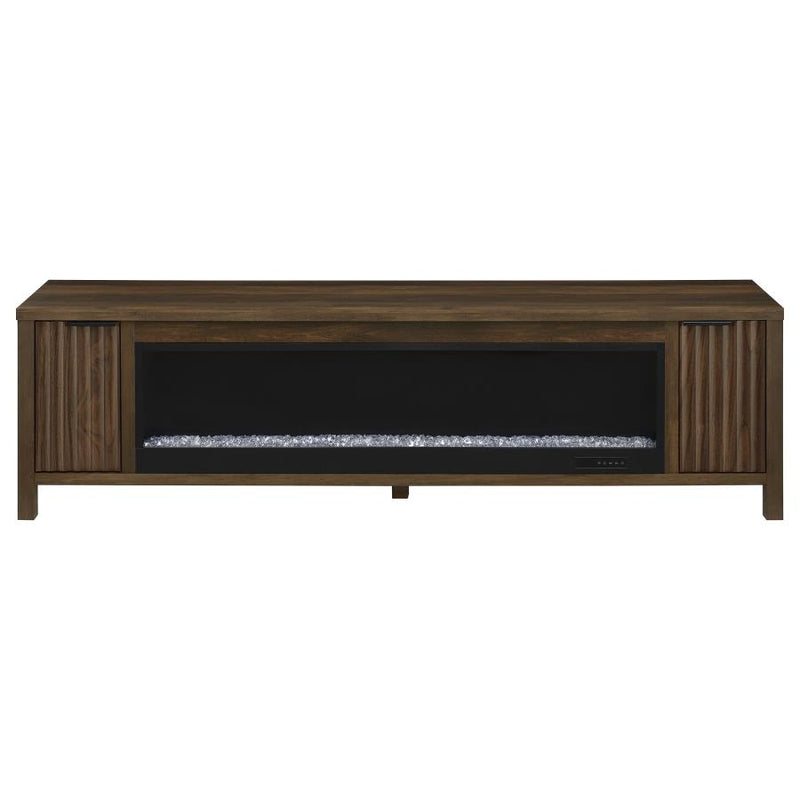 Carey 79-inch TV Stand Fireplace Media Console Dark Pine-zoom-