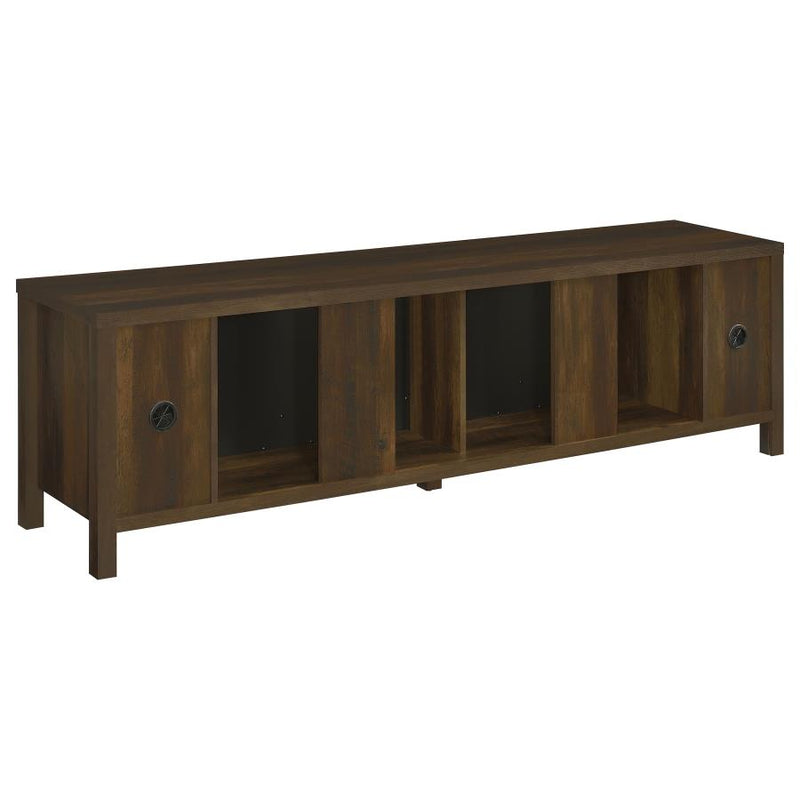 Carey 79-inch TV Stand Fireplace Media Console Dark Pine-zoom-