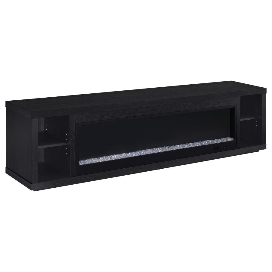 Deiter 79-inch TV Stand Fireplace Media Console Black-1