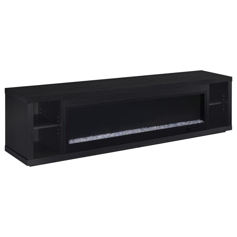 Deiter 79-inch TV Stand Fireplace Media Console Black-zoom-
