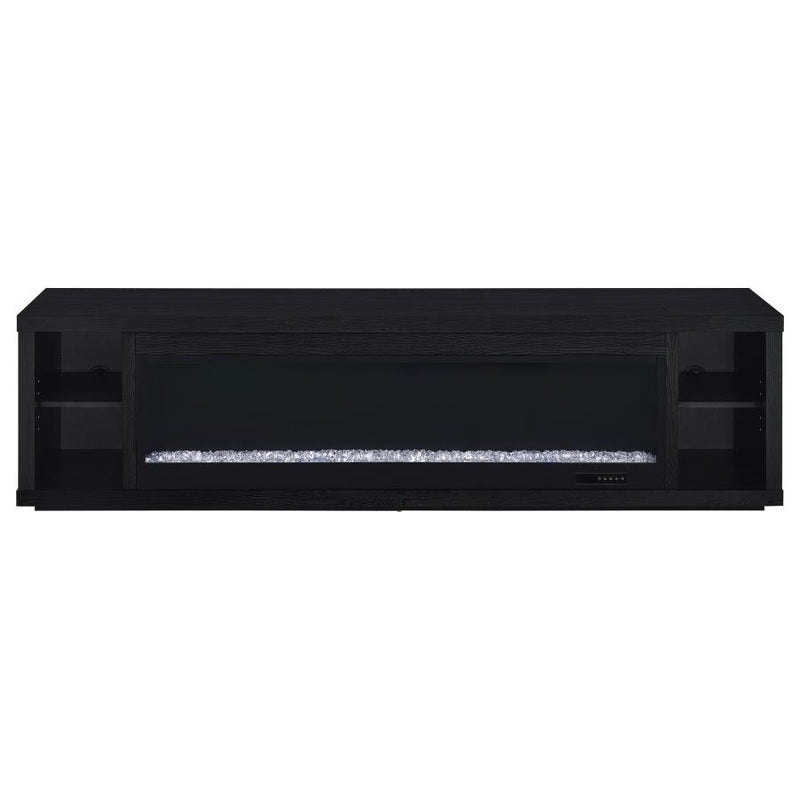 Deiter 79-inch TV Stand Fireplace Media Console Black-zoom-