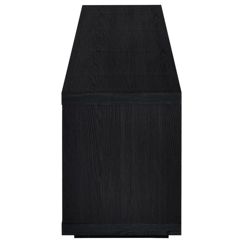 Deiter 79-inch TV Stand Fireplace Media Console Black-zoom-