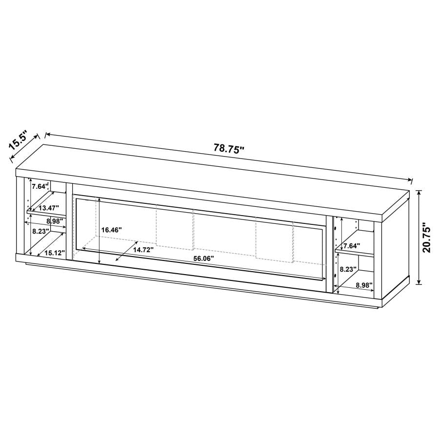 Deiter 79-inch TV Stand Fireplace Media Console Black-zoom-14