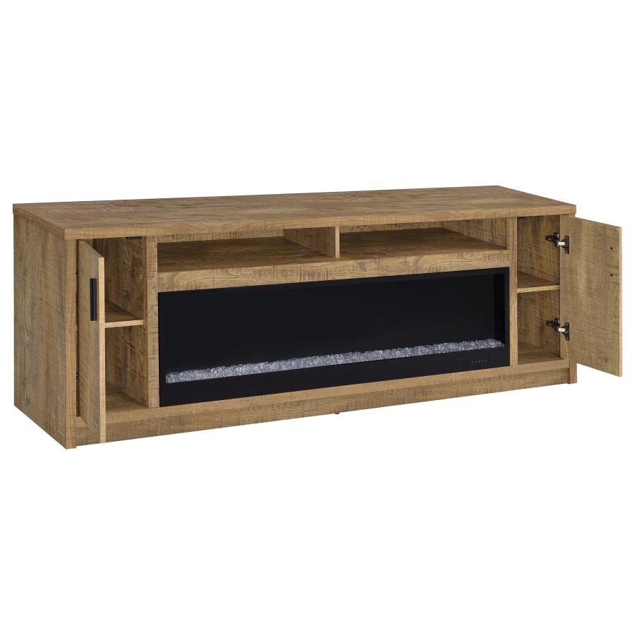 Eddy 79-inch 2-door TV Stand Fireplace Media Console Mango-3