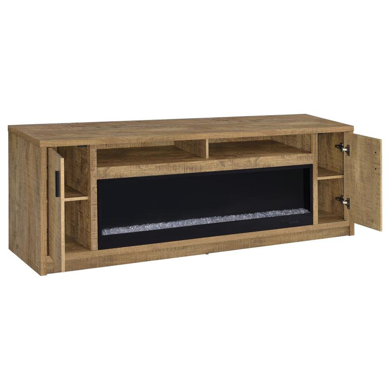 Eddy 79-inch 2-door TV Stand Fireplace Media Console Mango-zoom-