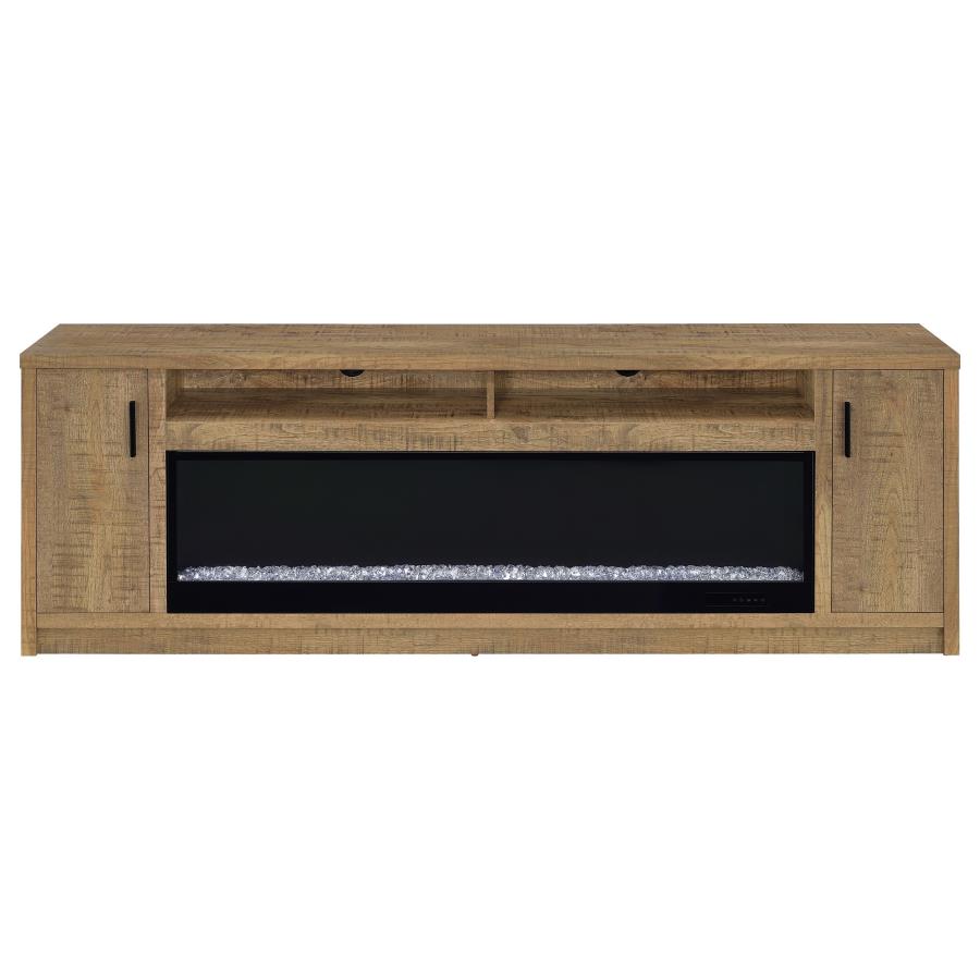Eddy 79-inch 2-door TV Stand Fireplace Media Console Mango-zoom-4