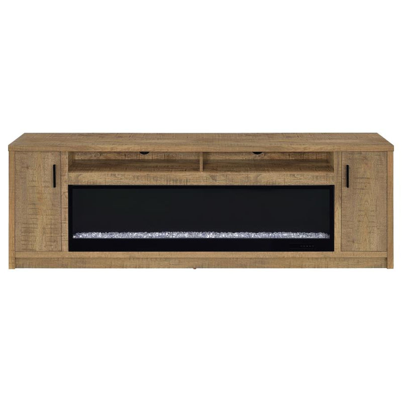 Eddy 79-inch 2-door TV Stand Fireplace Media Console Mango-zoom-