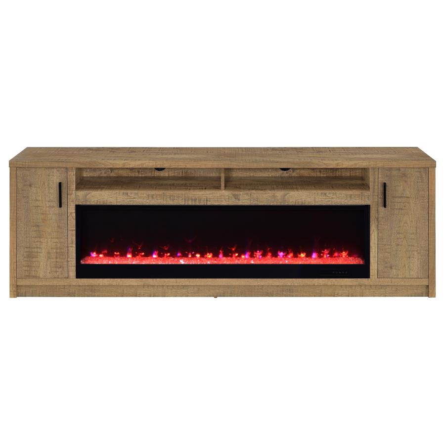 Eddy 79-inch 2-door TV Stand Fireplace Media Console Mango-5