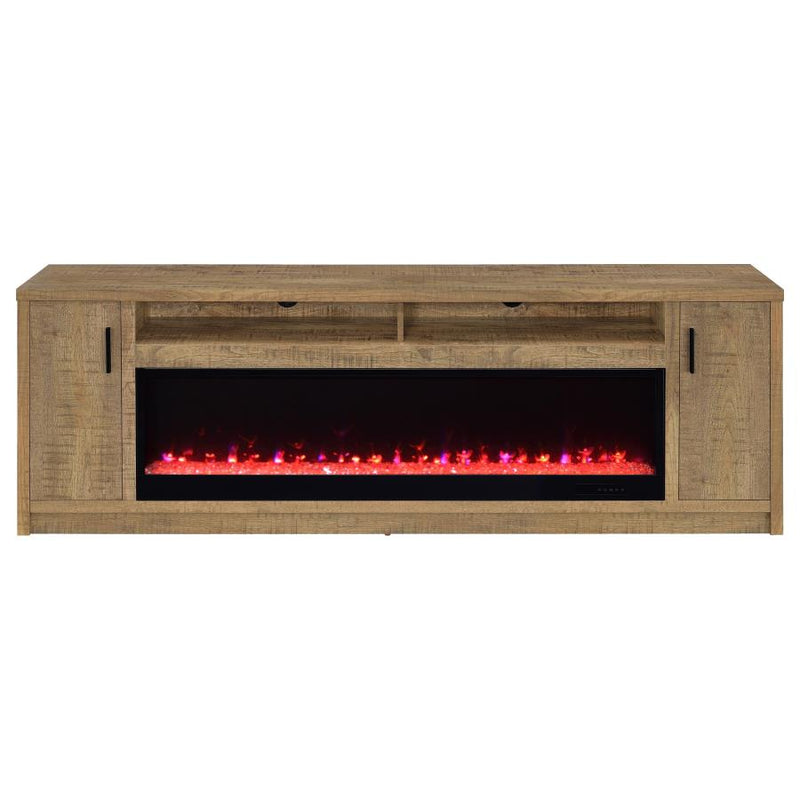Eddy 79-inch 2-door TV Stand Fireplace Media Console Mango-zoom-
