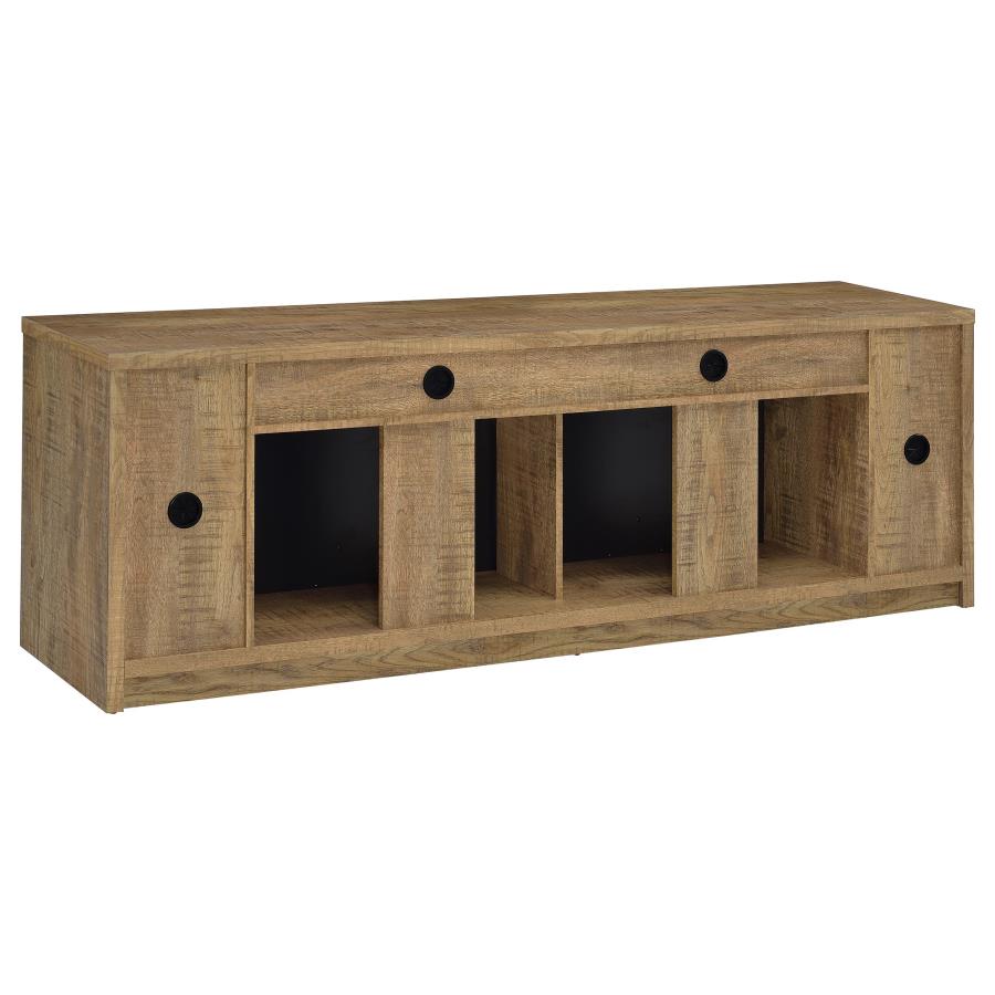 Eddy 79-inch 2-door TV Stand Fireplace Media Console Mango-zoom-7