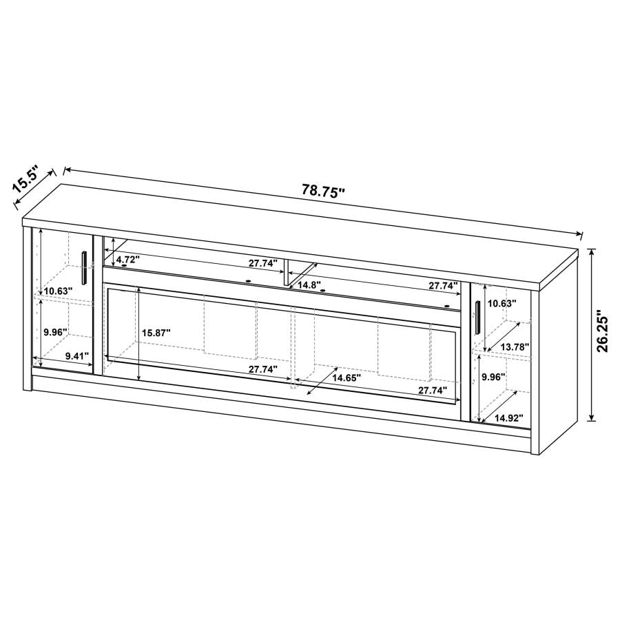 Eddy 79-inch 2-door TV Stand Fireplace Media Console Mango-zoom-15