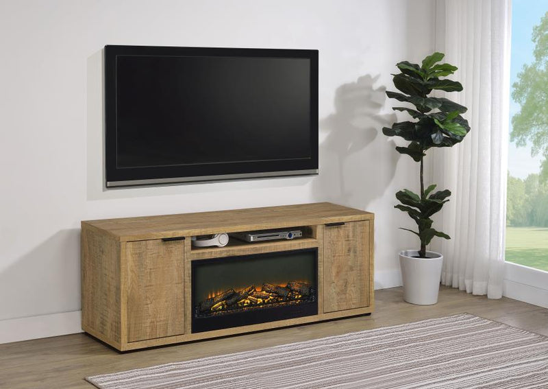 Fuller 60-inch 2-door TV Stand Fireplace Media Console Mango-zoom-