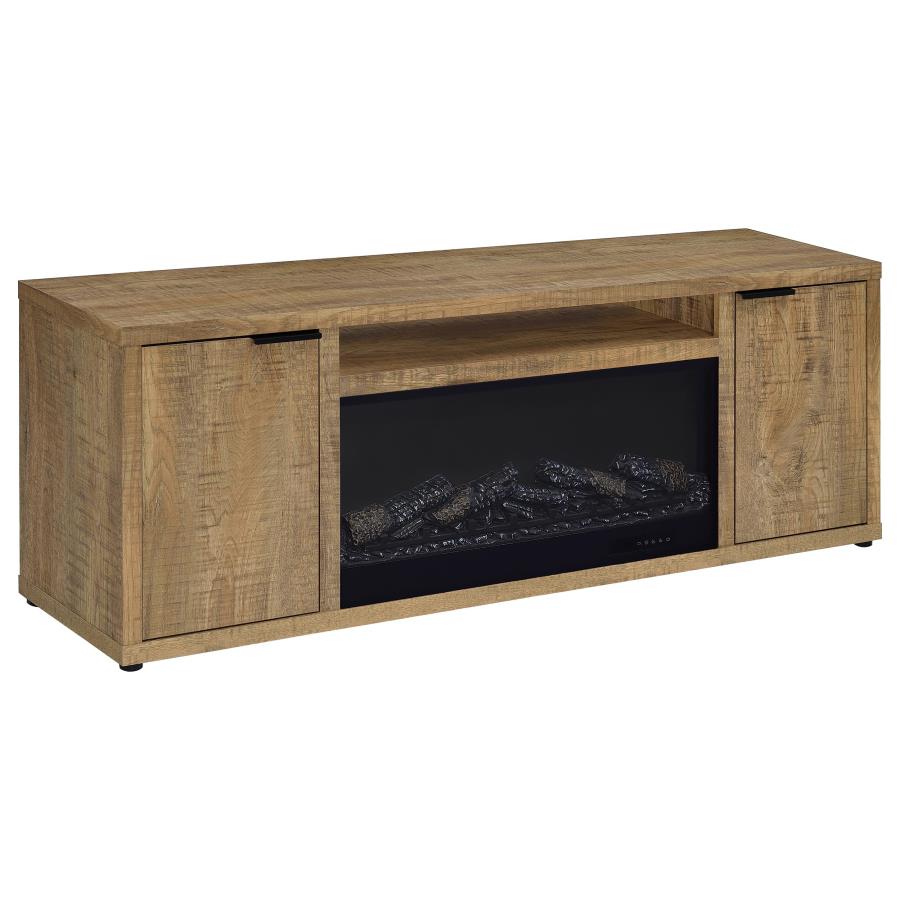 Fuller 60-inch 2-door TV Stand Fireplace Media Console Mango-1