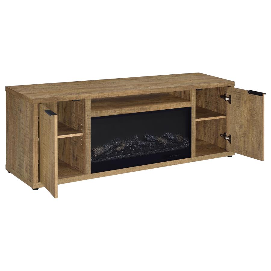 Fuller 60-inch 2-door TV Stand Fireplace Media Console Mango-3