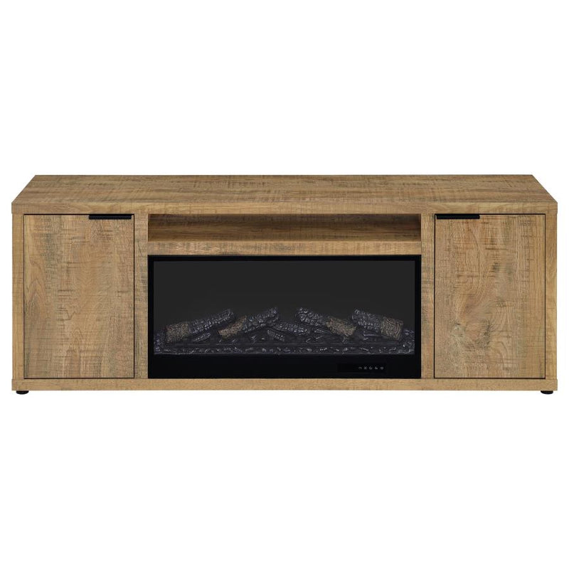 Fuller 60-inch 2-door TV Stand Fireplace Media Console Mango-zoom-