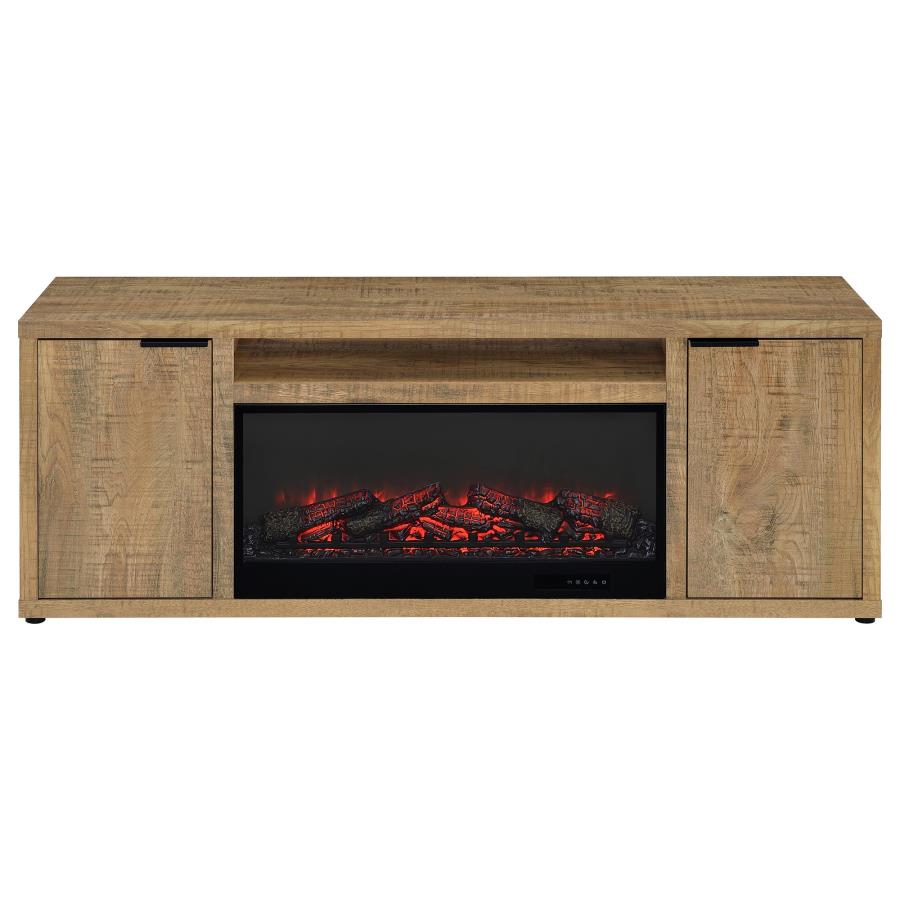 Fuller 60-inch 2-door TV Stand Fireplace Media Console Mango-zoom-5