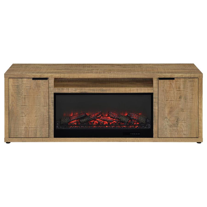 Fuller 60-inch 2-door TV Stand Fireplace Media Console Mango-zoom-