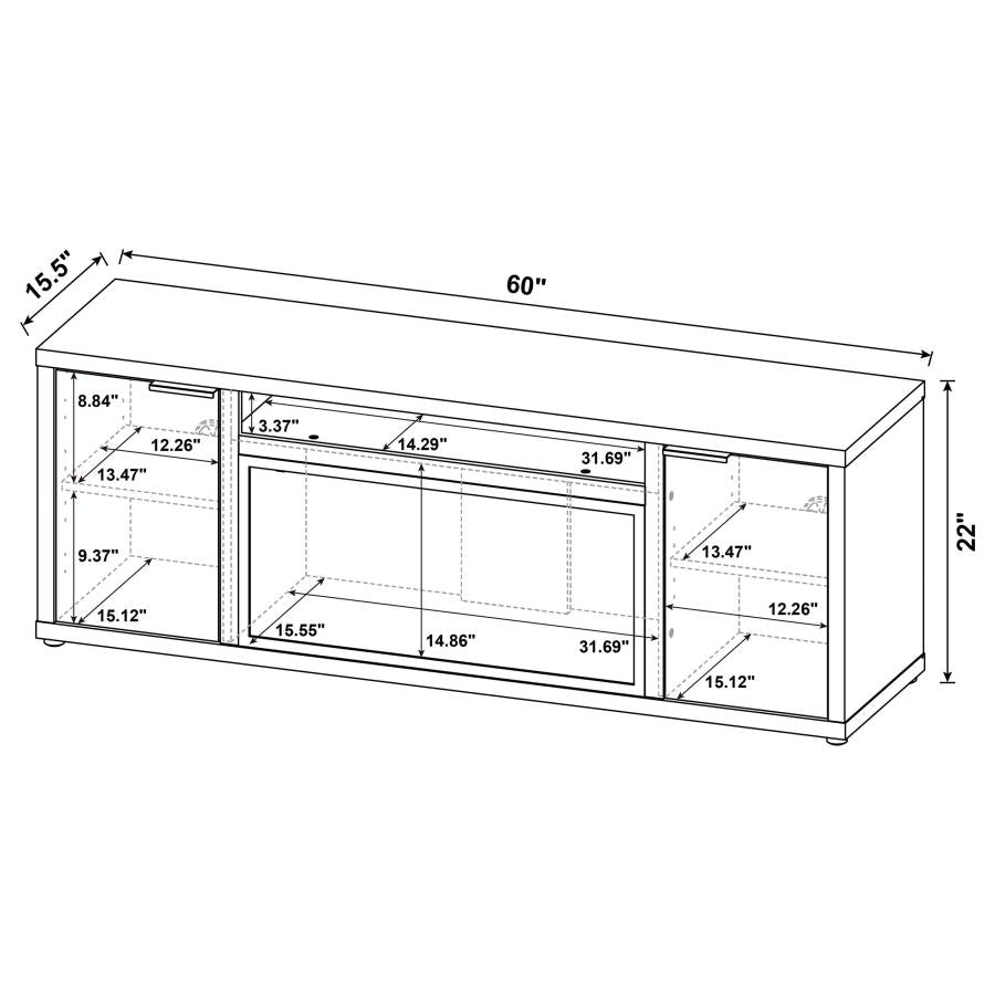Fuller 60-inch 2-door TV Stand Fireplace Media Console Mango-15