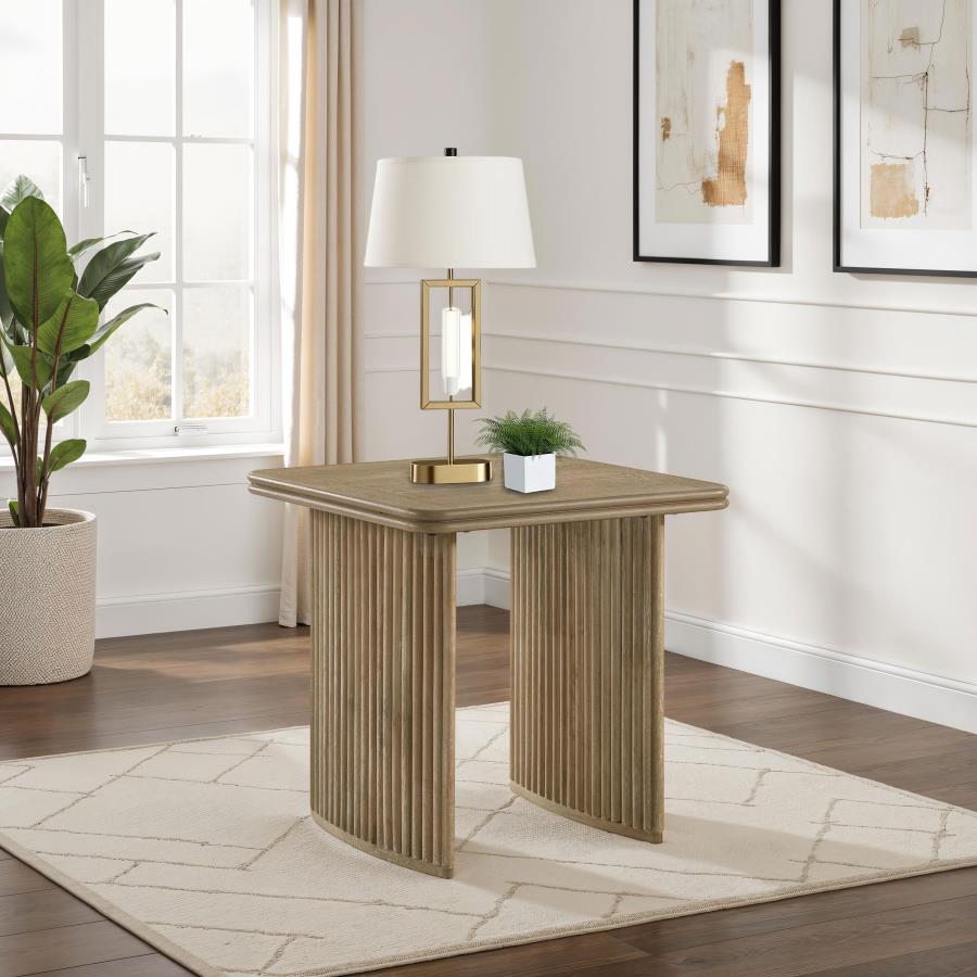Adina Square Wood Side End Table Distressed Light Brown-zoom-2