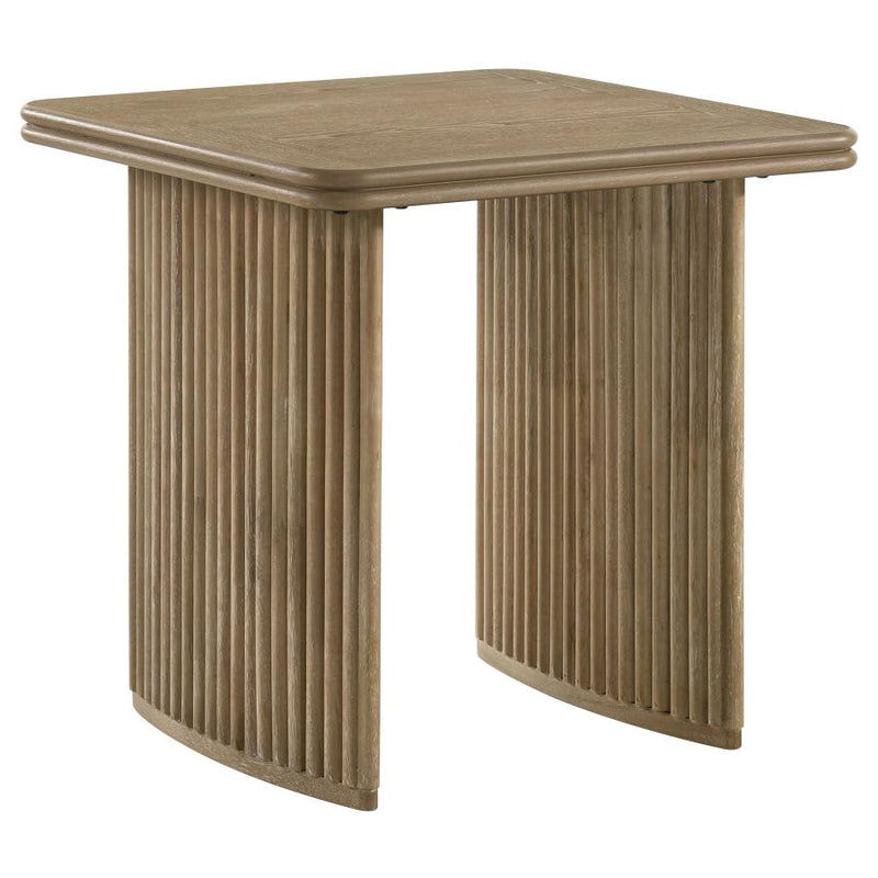 Adina Square Wood Side End Table Distressed Light Brown-zoom-