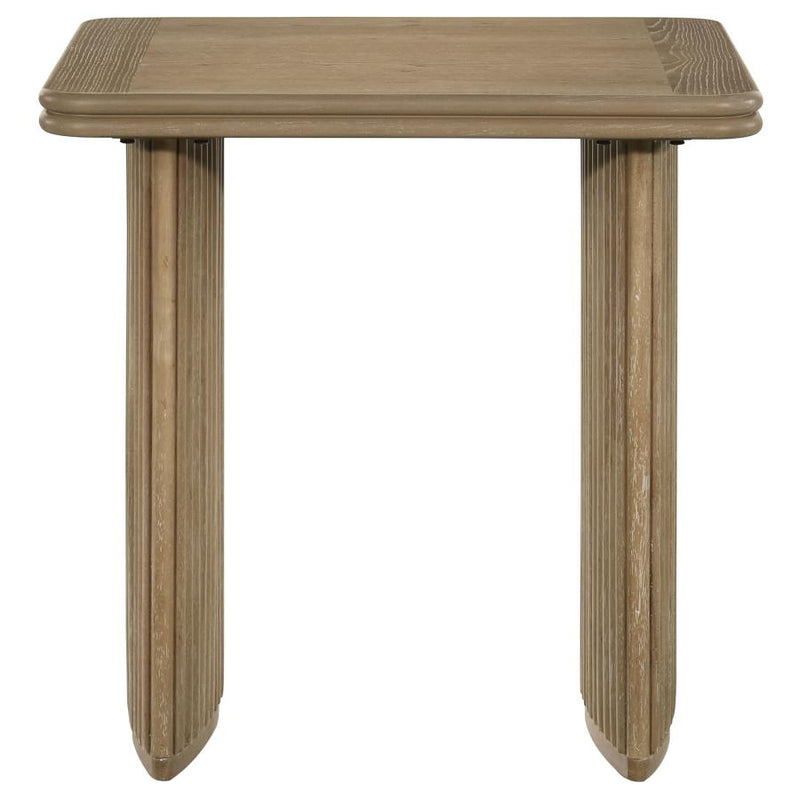 Adina Square Wood Side End Table Distressed Light Brown-zoom-