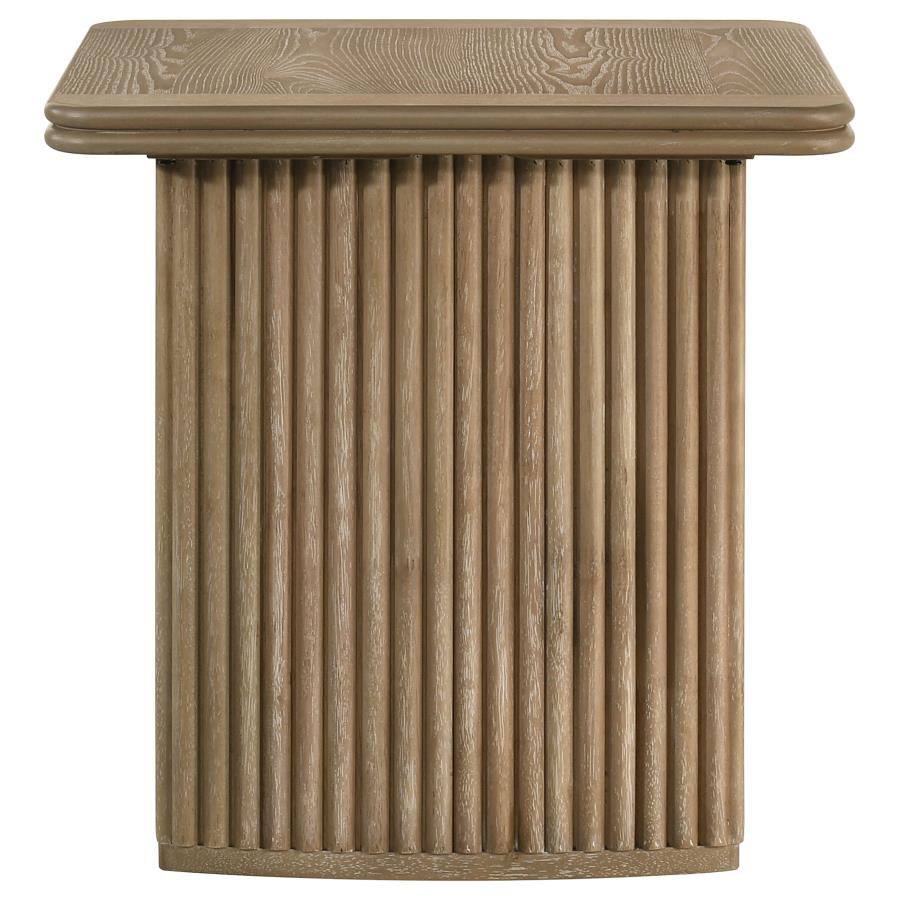 Adina Square Wood Side End Table Distressed Light Brown-zoom-5