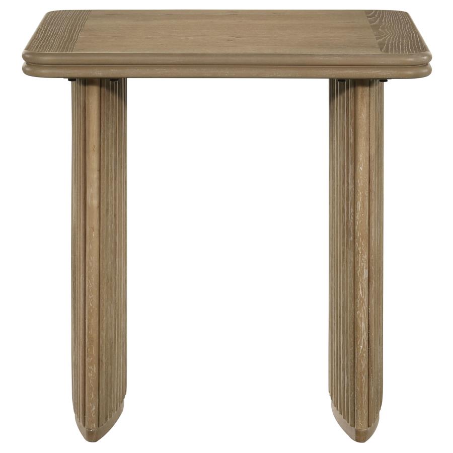 Adina 3-piece Wood Coffee Table Set Distressed Light Brown-4