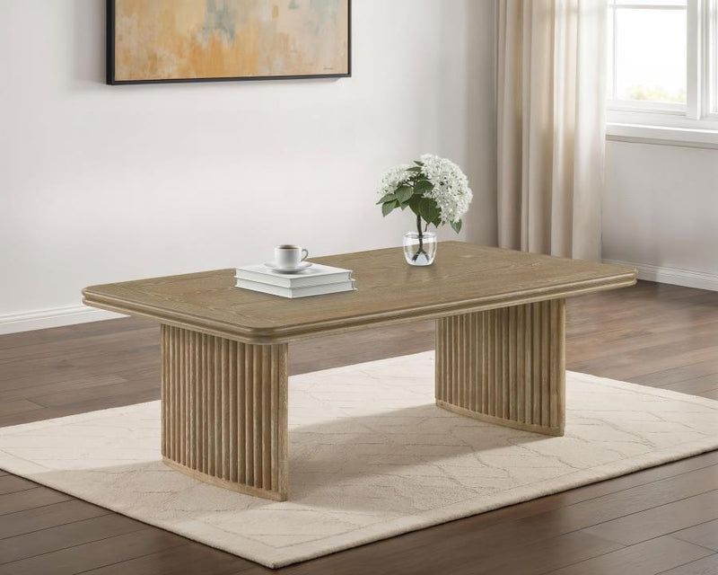 Adina Rectangular Wood Coffee Table Distressed Light Brown-zoom-
