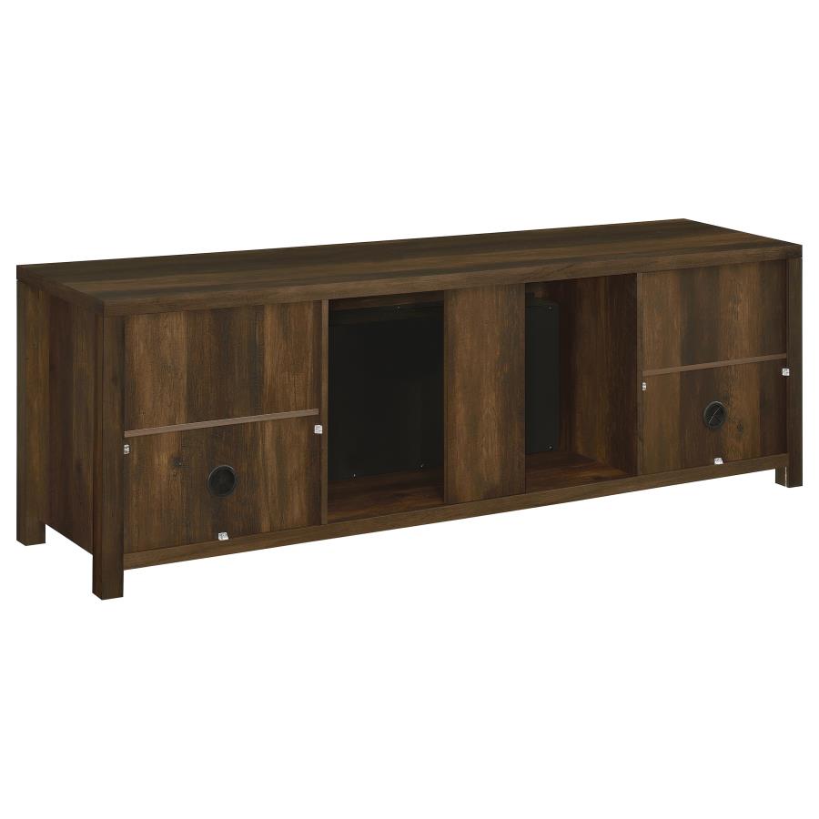 Enfield 71-inch TV Stand Fireplace Media Console Dark Pine-zoom-7