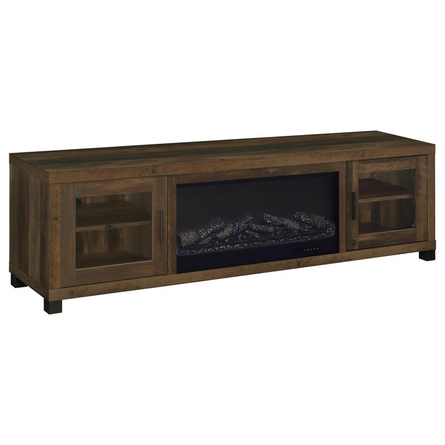 Havering 71-inch TV Stand Fireplace Media Console Dark Pine-zoom-1
