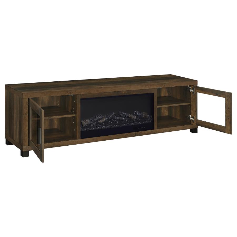 Havering 71-inch TV Stand Fireplace Media Console Dark Pine-3