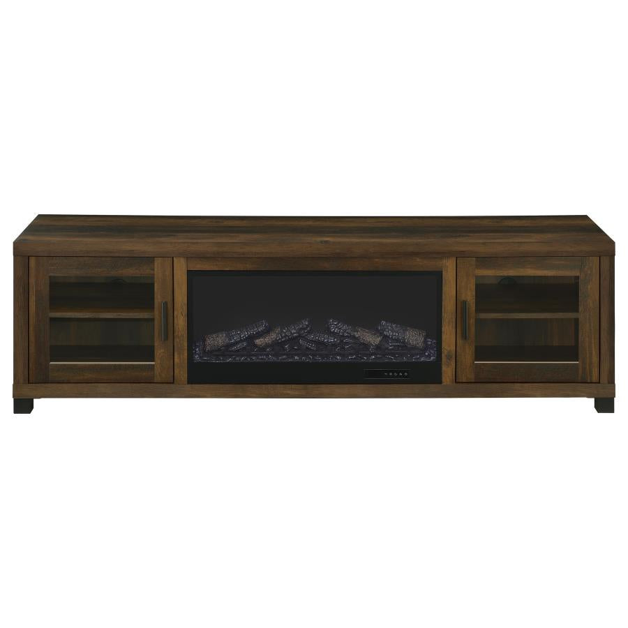 Havering 71-inch TV Stand Fireplace Media Console Dark Pine-zoom-4