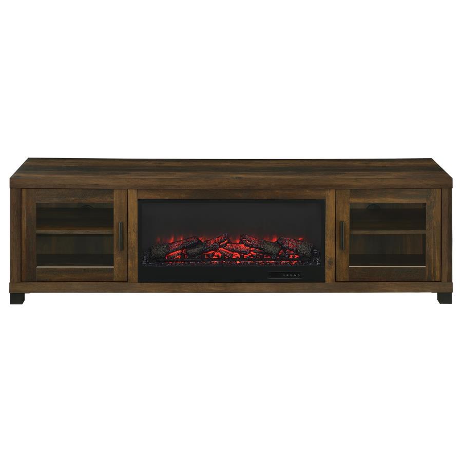 Havering 71-inch TV Stand Fireplace Media Console Dark Pine-zoom-5