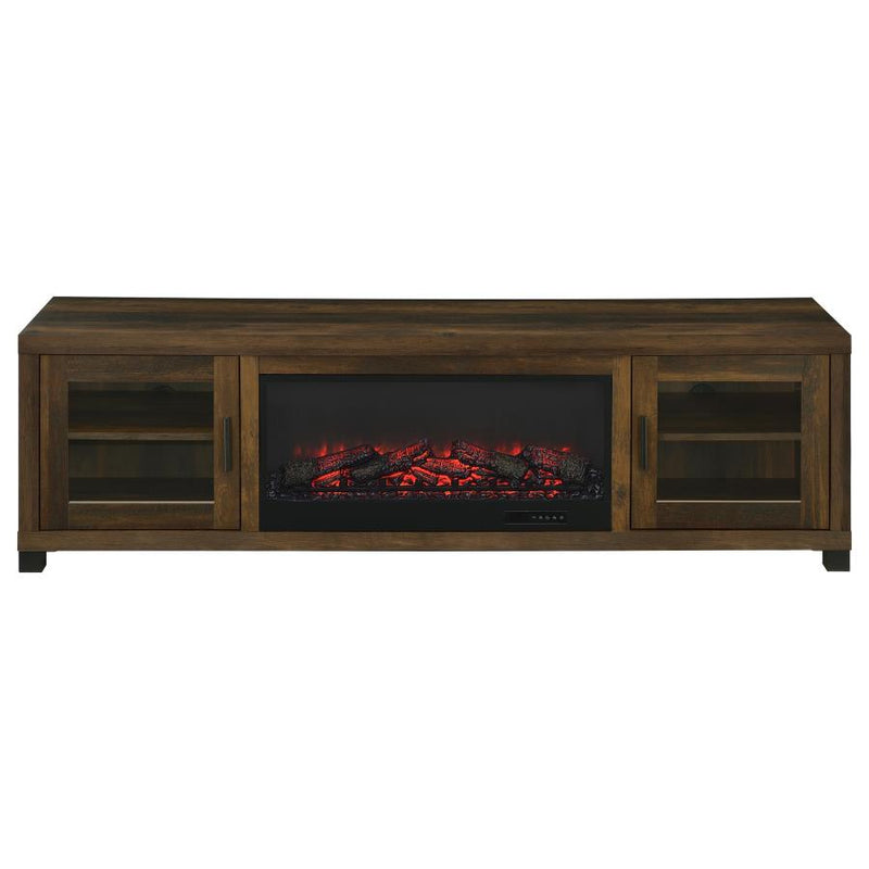 Havering 71-inch TV Stand Fireplace Media Console Dark Pine-zoom-