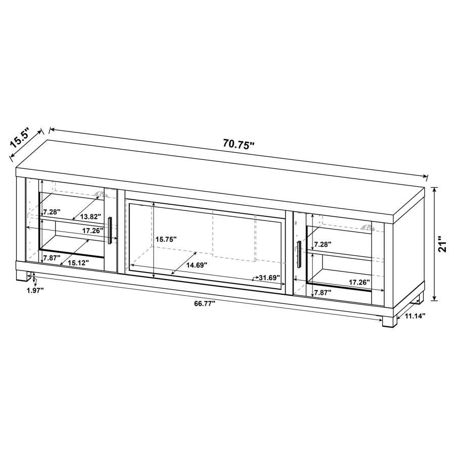 Havering 71-inch TV Stand Fireplace Media Console Dark Pine-15