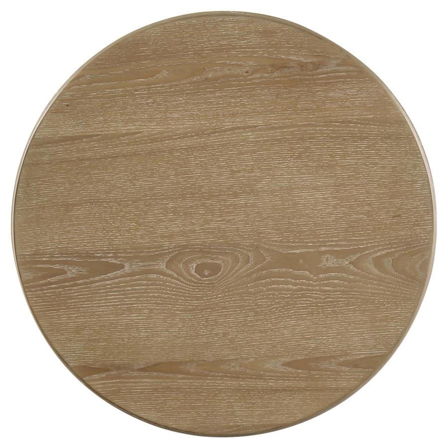 Adina Round Wood Side End Table Distressed Light Brown-zoom-5