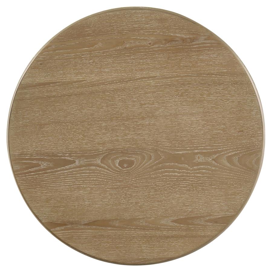 Adina 2-piece Round Coffee Table Set Distressed Light Brown-zoom-6
