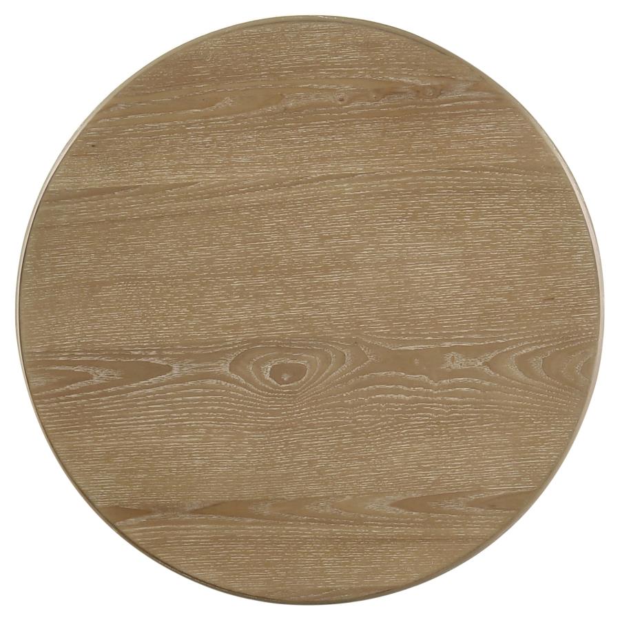 Adina 3-piece Round Coffee Table Set Distressed Light Brown-zoom-6