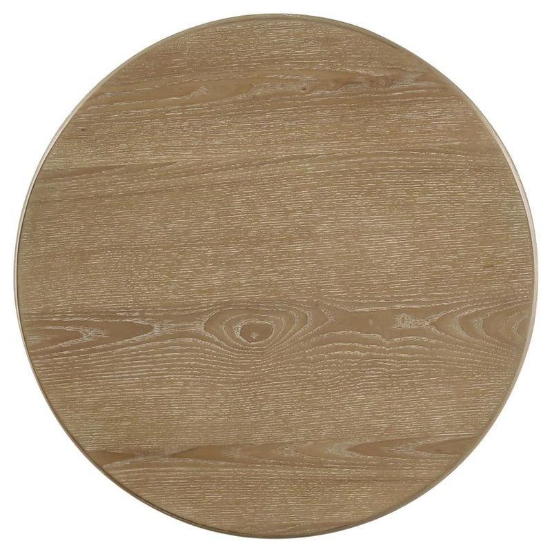 Adina 3-piece Round Coffee Table Set Distressed Light Brown-zoom-