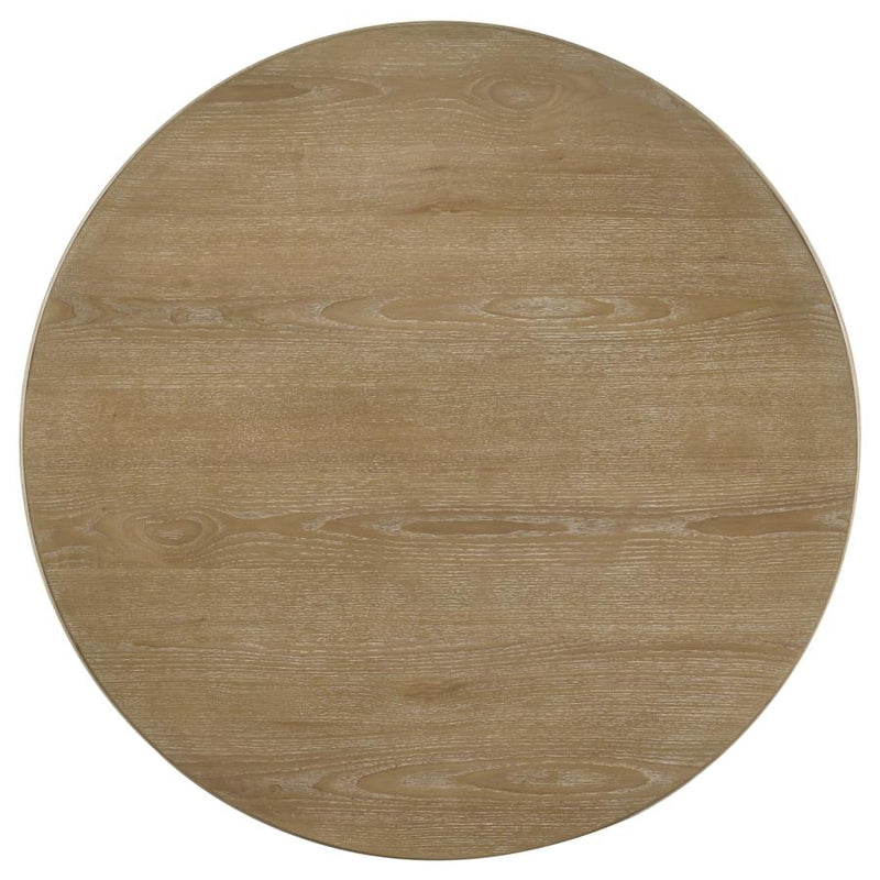 Adina 36-inch Round Wood Coffee Table Distressed Light Brown-zoom-